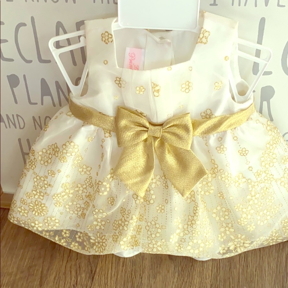 White and gold dress